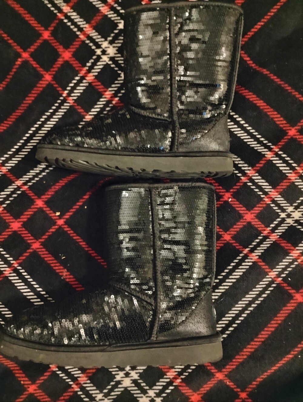 Women's Like New Black Sequined Australia UGG Boots U.S. Size 9
